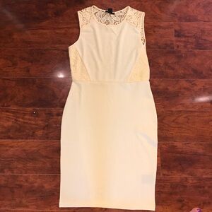 H&M Cream Lace Midi Dress